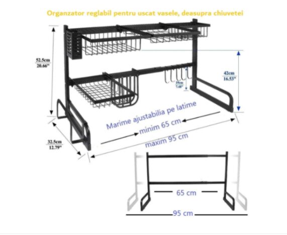 Organizator reglabil pentru uscat vasele